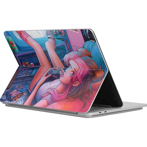 Pink Hair Anime Gamer Girl by Ivy Dolamore Surface Laptop Studio Skin